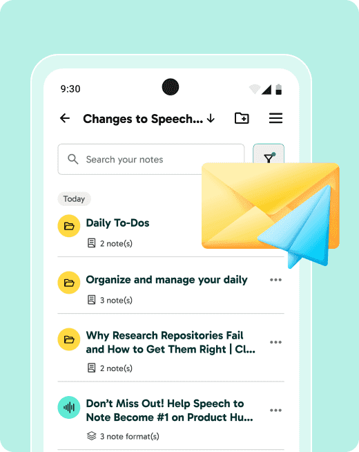 Student notes organized by subject folders and tags for exam preparation