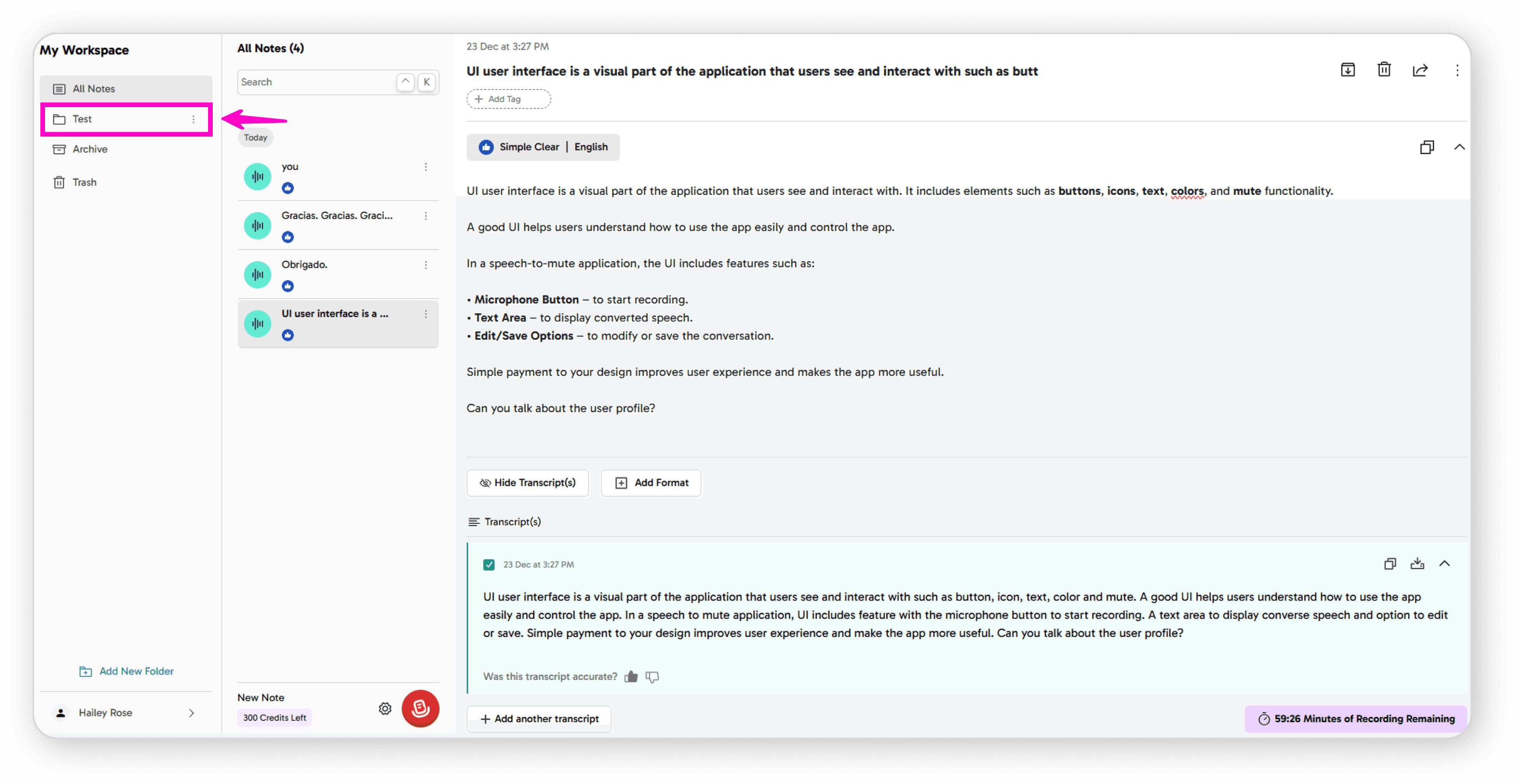 Note moved to folder