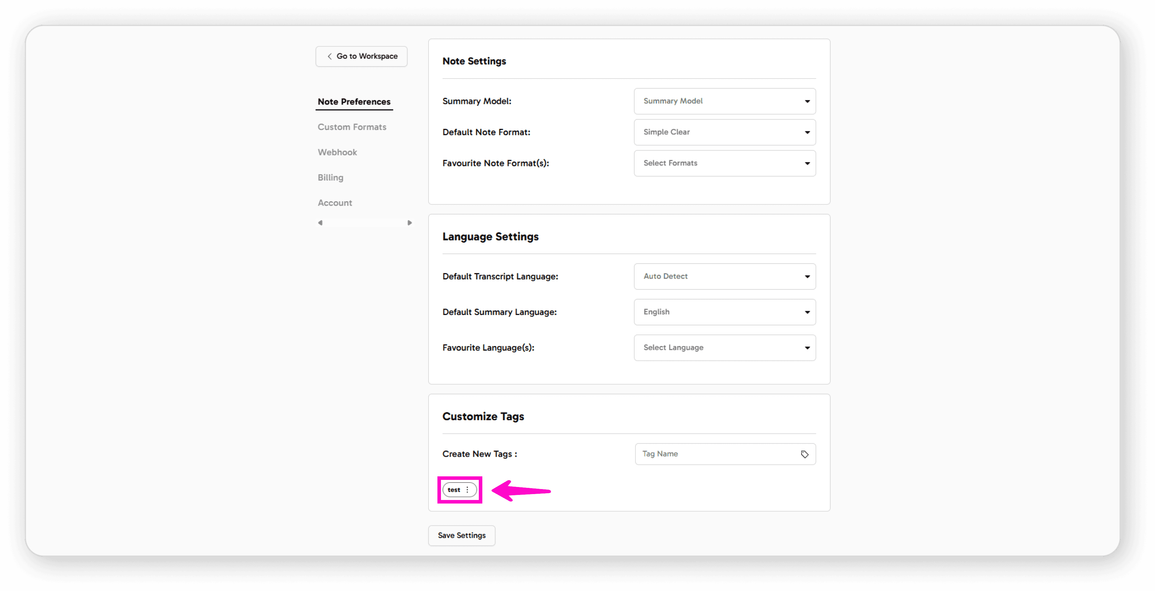 Tag created confirmation
