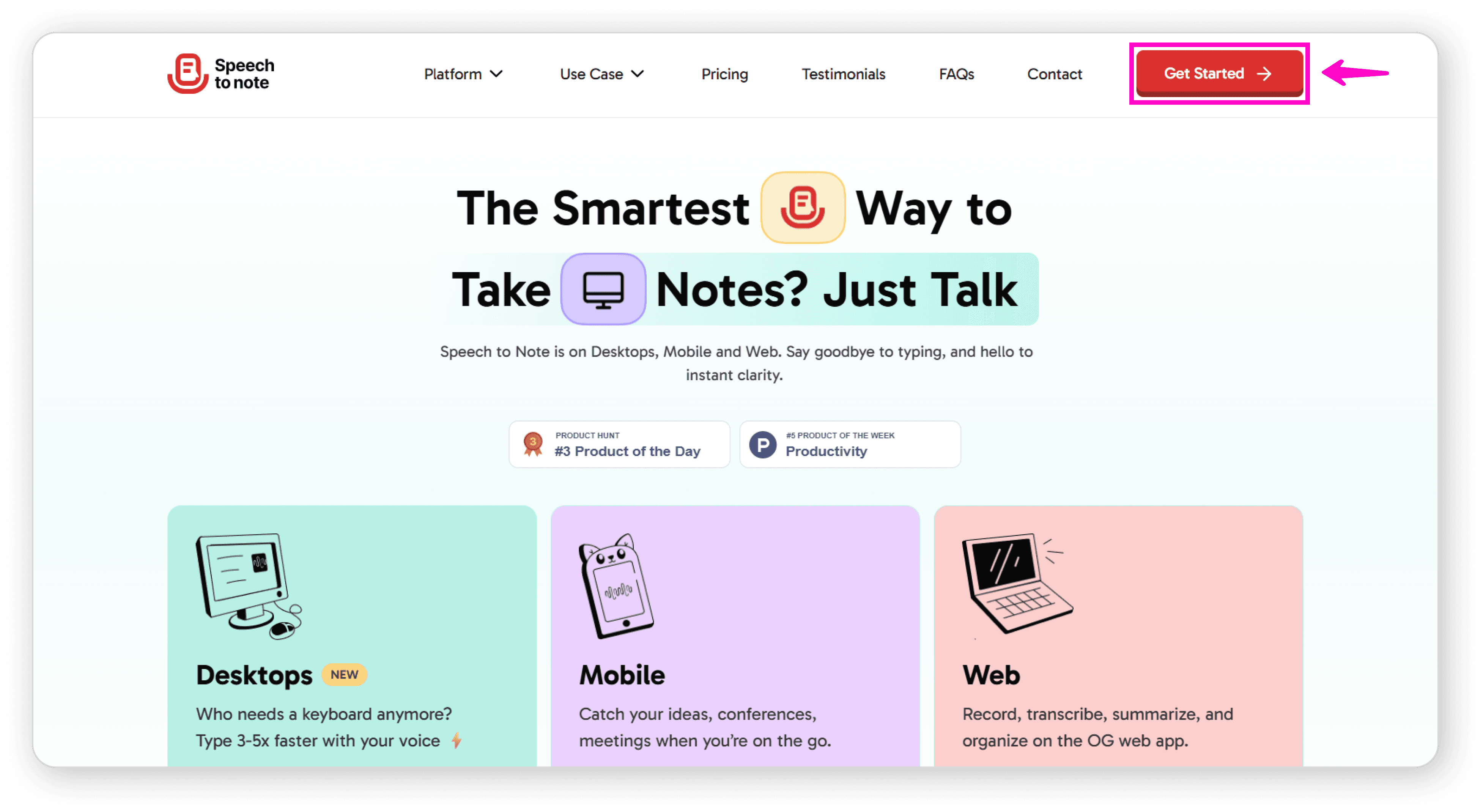 Click Get Started button