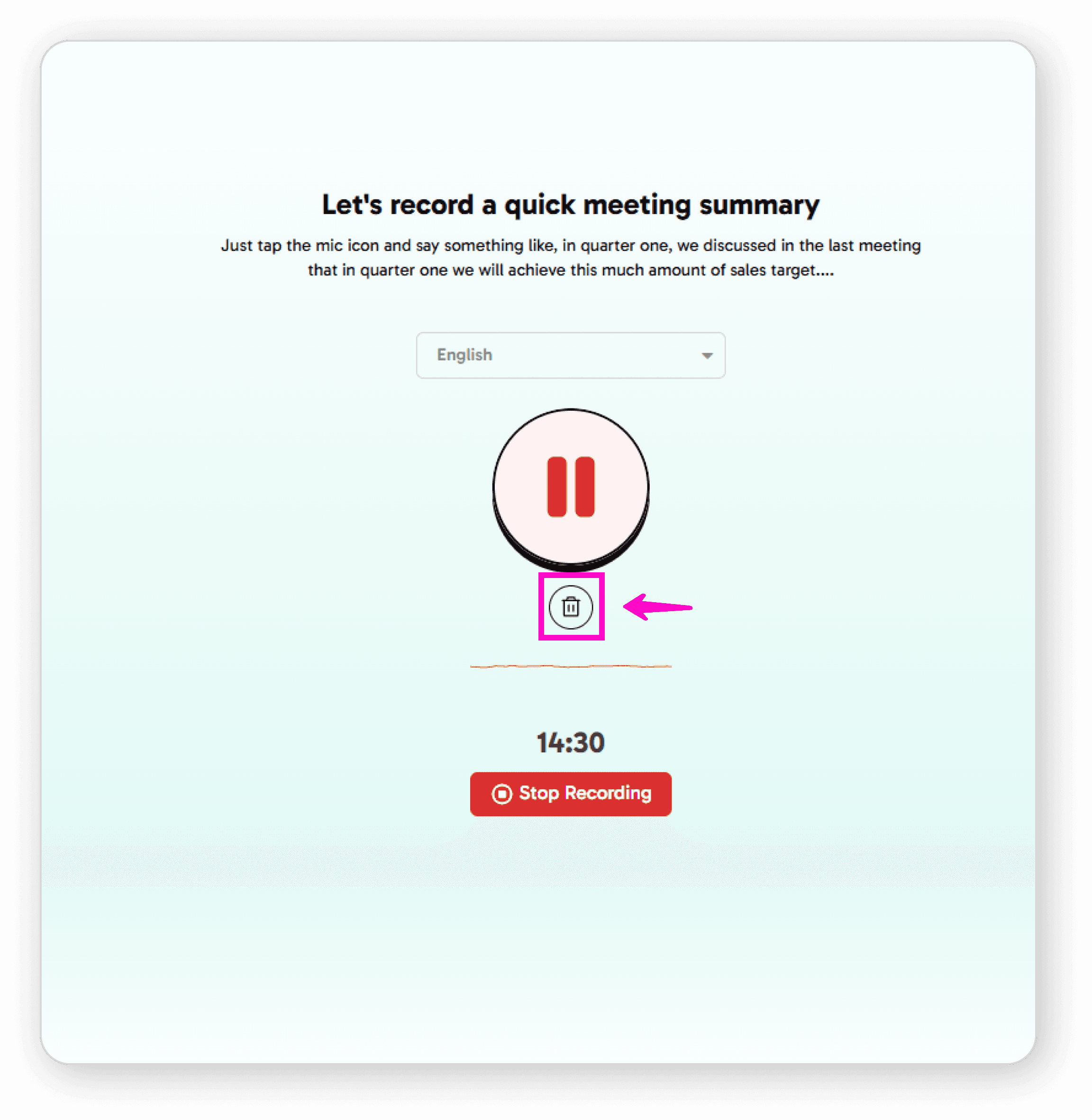 Delete current recording