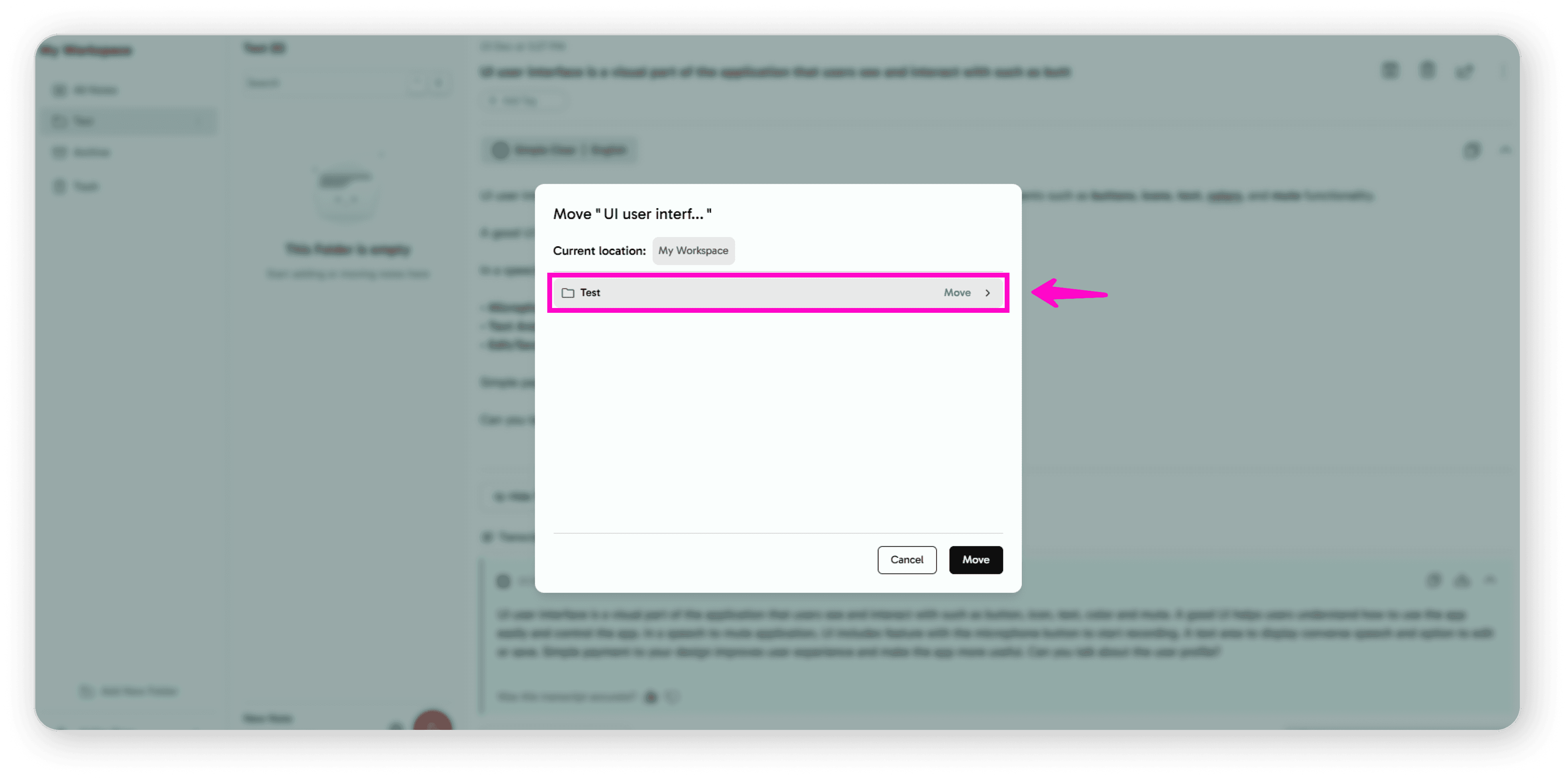 Select destination folder