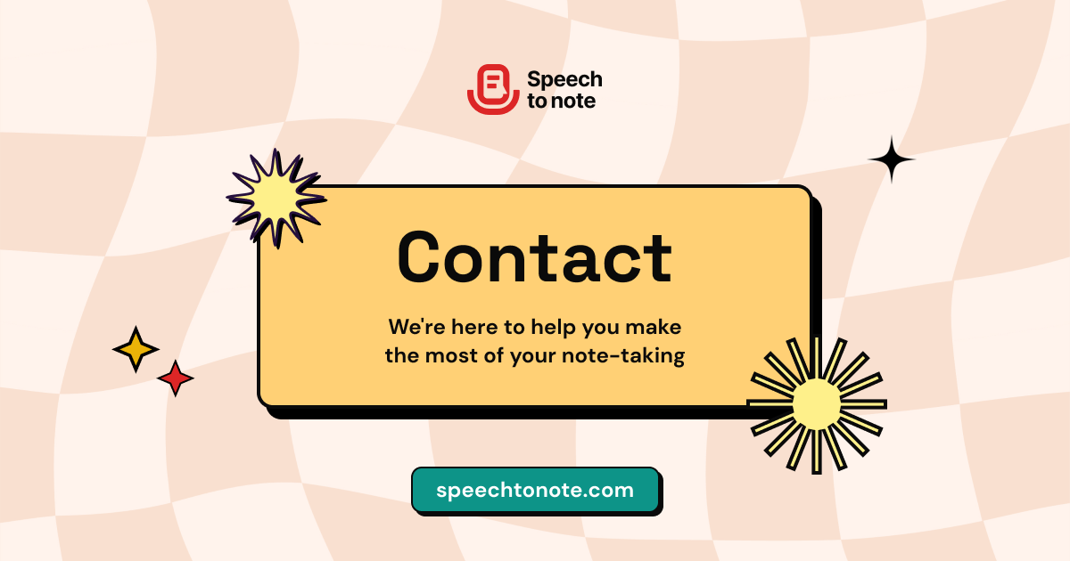 Contact Us | Speech to Note